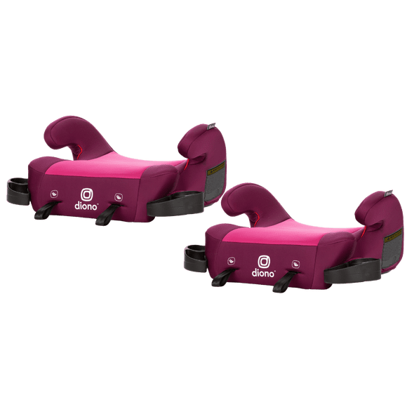 Diono Solana 2 with LATCH Backless Booster Car Seats 2 Pack Lightweight Travel Booster Pink