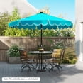 thumbnail image 4 of Gymax 9.3 FT Solar Patio Umbrella w/ 32 LED Lights & Vented Top & Ruffles Beige Turquoise, 4 of 10