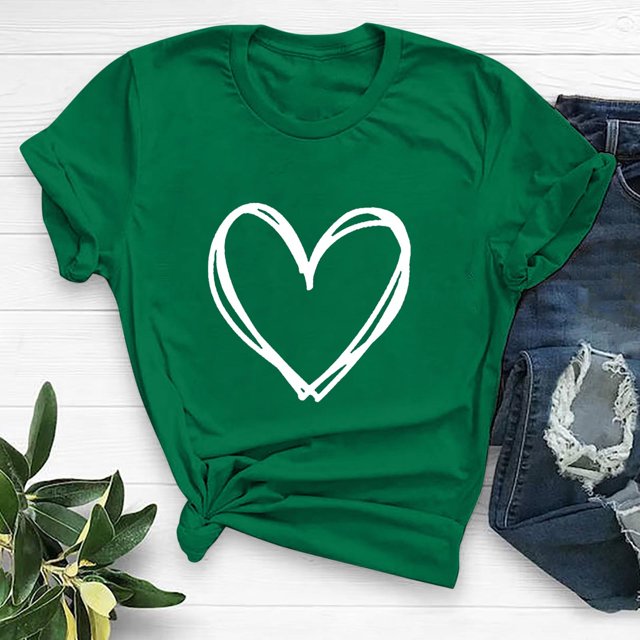 EGNMCR T-Shirts pour Femmes T-shirt à Col Rond Imprimé à Manches Courtes pour Femmes, Mode Décontractée, Coupe Ample, Hauts
