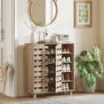 thumbnail image 2 of HOMCOM Shoe Storage Cabinet with 5-Tier Cupboard and 5 Open Shelves, Beige, 2 of 10