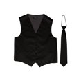 thumbnail image 1 of Omega Button Vest + Matching Tie - Black - 2X-Large, 1 of 1