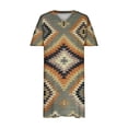 thumbnail image 4 of Birdeem Robe Grande Taille pour Femmes Col en V Été Décontractée Robes d'Été Poche Genou Manches Courtes avec Poches, 4 of 5