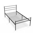 thumbnail image 5 of Gymax Twin Size Metal Bed Frame Platform Mattress Foundation W/ Headboard Black, 5 of 5