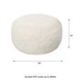 thumbnail image 3 of KAWELL Mongolian Faux Fur Inflatable Ottoman, Round Foot Rest, Vanity Stool, Makeup Stool, Accent Furniture, Ivory White, Machine Washable, 3 of 6