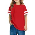 thumbnail image 1 of RXIRUCGD 2025 Vêtements d'Été pour Enfants, T-shirt à Rayures pour Garçons et Filles, Mode Mignon, Col Rond, Manches Courtes, 1 of 7