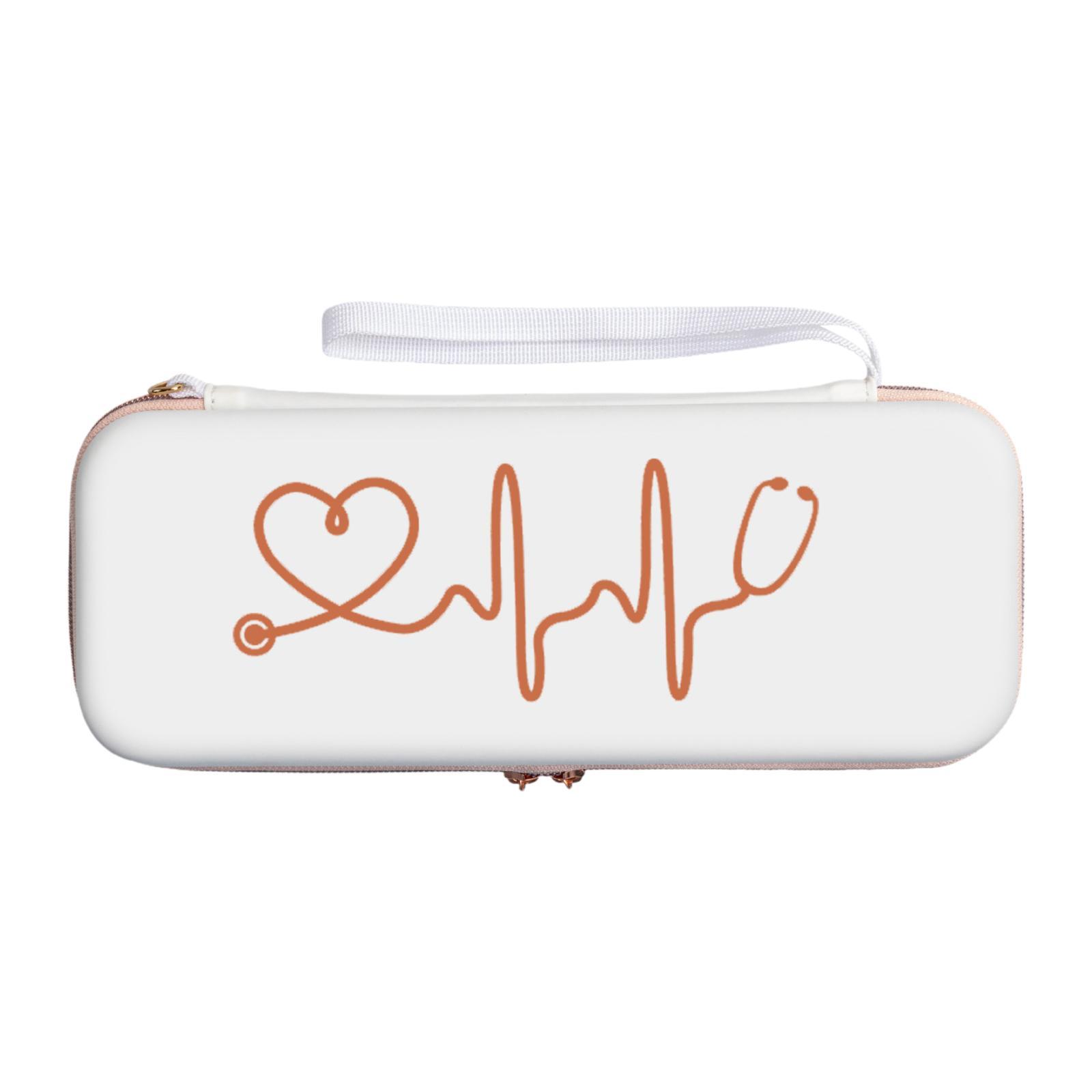 Rongfmy Stethoscope Case Organizer Shockproof Lightweight Portable Dustproof with Pocket Professional Storage Box Stethoscope Holder White