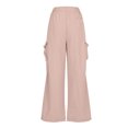 thumbnail image 5 of Timegard Cargo Pants for Women Elastic High Waist Solid Color Straight Leg Outdoor Pants with Pockets, 5 of 5