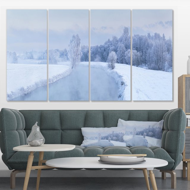 Blue Frosty Winter Weather Panorama - Landscape Print Wall Artwork