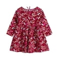 thumbnail image 2 of Bébé Filles Casual Robes Nouveau-Né Robe Florale Confortable Classique Manches Longues pour 5-6 Ans, 2 of 6