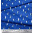 thumbnail image 2 of Soimoi Blue Poly Georgette Fabric Spider,Web & Vintage Bottle Printed Fabric 1 Yard 52 Inch Wide, 2 of 2