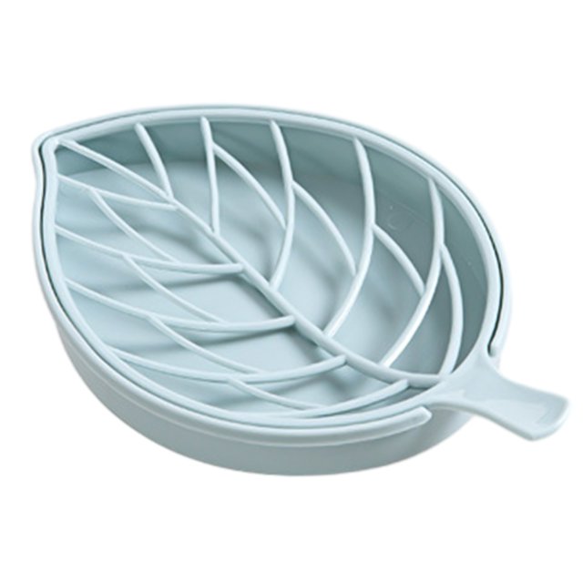 Porte-savon en Forme de Feuille 3 Couleurs Antidérapant Boîte à Savon Plateau de Douche Toilette Égouttoir