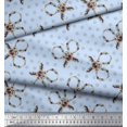thumbnail image 3 of Soimoi Blue Poly Georgette Fabric Floral Scissor & Dots Print Fabric by the Yard 52 Inch Wide, 3 of 5