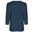 thumbnail image 5 of Yuyuzo Womens 3/4 Sleeve Tops Basic Button Crew Neck Solid Color Loose Fitted Tunics Tee Blouses, 5 of 5