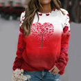 thumbnail image 1 of Qertyioot T-Shirt Graphique pour Femmes de la Saint-Valentin à Manches Longues, Blouse Ample Imprimée Mode à Col Rond, Hauts Décontractés, 1 of 5