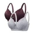 thumbnail image 1 of Birdeem Womens Solid Color Steel Ring Oversized Gathering Underwear Daily Bra, 1 of 4