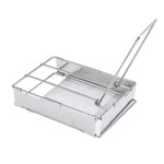 Eccomum Foldable 4-Slice Toaster Plate, Stainless Steel with Portable Design