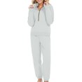 thumbnail image 1 of Timegard Ensemble de Survêtement 2 Pcs pour Femmes, Tenue à Demi-Glissière, Col en V, Chandail à Manches Longues, Pantalon de Survêtement à Bas Resserré, Ensembles d'Entraînement, 1 of 5