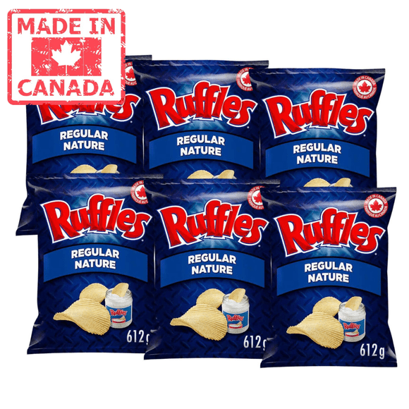 Ruffles Regular Potato Chips Large 612g - Gluten Free, (6/CASE)