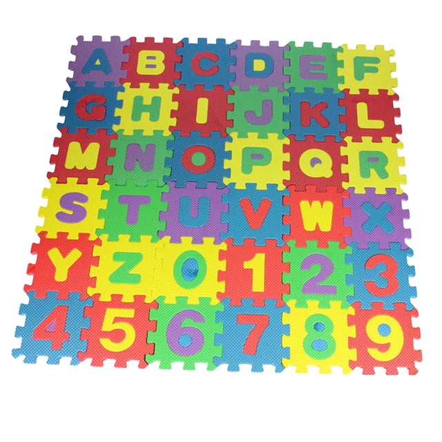 36x EVA Foam Play Mat Floor Tile Alphabet Thickened Reusable Mat Colorful Puzzle 14cmx14cm