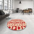 thumbnail image 4 of Ahgly Company Tapis Rond Lavable en Machine Intérieur Transitionnel Pêche Orange Profond, 6 Pieds Rond, 4 of 7