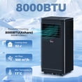 thumbnail image 2 of HOMCOM Climatiseur Portatif de 8000 BTU pour Pièce jusqu'à 344 Pi2, Noir, 2 of 10