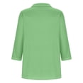 thumbnail image 3 of Vente Liquidation de Hauts pour Femmes! Polos à Manches 3/4 à Col en V pour Femmes, Hauts d'Été Décontractés, Col de Base, T-Shirts Mignons, 3 of 4