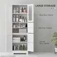 thumbnail image 4 of HOMCOM Armoire de Rangement de Salle de Bain avec Portes à Persiennes, Tablette Ajustable, Blanc, 4 of 10