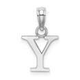 thumbnail image 1 of Diamond2Deal 14K White Gold Block Letter Y Initial Pendant for Women, 1 of 6