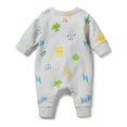 thumbnail image 2 of Wilson+Frenchy Organic Terry Growsuit - Bluebell (3-6 Months), 2 of 4