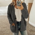 thumbnail image 2 of Fleece Cardigan Sweaters for Women Soft Long Sleeve Jacket with Pockets Button Down Open Front Fall Clothes, 2 of 3