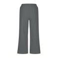 thumbnail image 4 of AherBiu Womens Capris for Summer Loose Fitted Cotton Linen Lounge Pants Elastic Waist Drawstring Cropped Trousers, 4 of 4