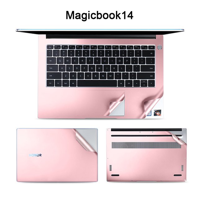 Roofei Laptop Decal Sticker for Huawei Honor MagicBook 14 with Cool, Metal Keyboard Protective Vinyl Skin (rose gold)