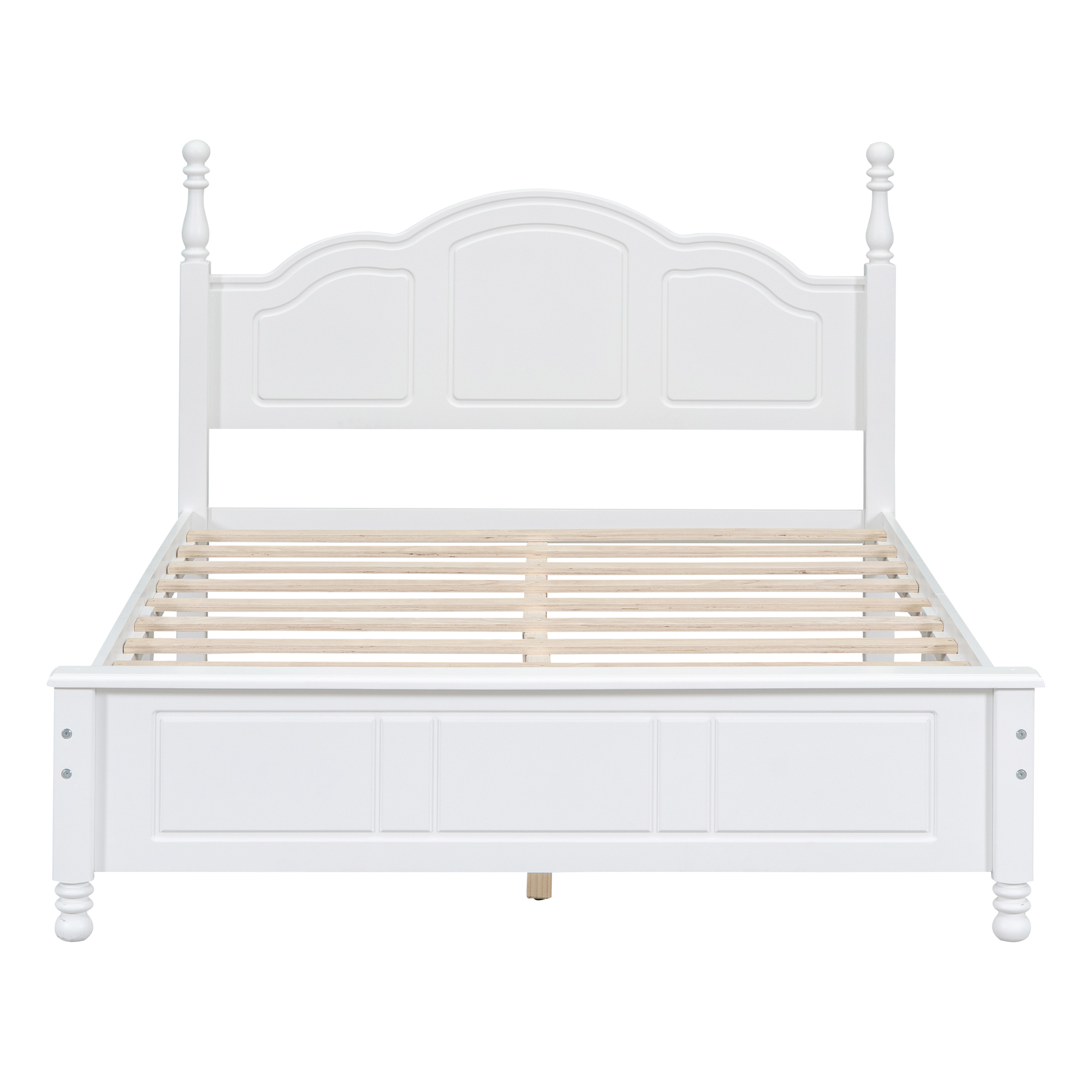 Lit plateforme en bois Noble House, style rétro, blanc, 2 places