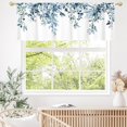 thumbnail image 3 of Green Kitchen Curtains Valances, Eucalyptus Leaves Pattern Semi Sheer Kitchen Valances for Living Room, Watercolor Botanical Rod Pocket Short Window Treatment Decor, 52x18, 3 of 5