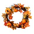 thumbnail image 2 of Fall Wreath for Front Door Hanging Hanger Artificial Garland Pumpkins Wreath for, 2 of 9
