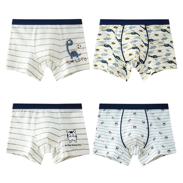 MIASHUI Boys Cotton Boxer Briefs Comfortable Underwear Cute Cartoon Underpants 4 Pack,130
