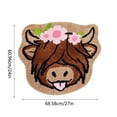 thumbnail image 3 of Funny Cow Head Entrance Welcome Mat Non Rubber Back Kitchen Funny Rug Front Door Funny Welcome Rug Cow Head Special Shape Funny Front Door Welcome Rug Lap Throws And Blankets Small Knot Throw Blanket, 3 of 4