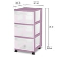 thumbnail image 2 of Sterilite 3 Drawer Cart, Purple, 2 of 7