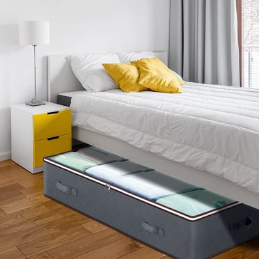 Wzzjkit Contenants de Rangement sous le Lit avec Couvercles, Sacs de Rangement sous le Lit en Tissu avec Fermeture Éclair pour Couvertures avec Poignées - Gain de Place, Facile à Tirer