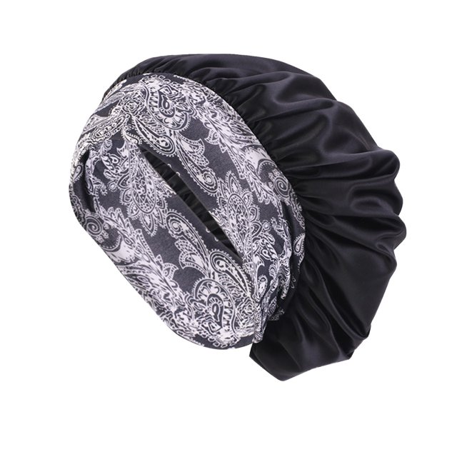 WIFKLSIIPG Wide Elastic Band Satin Sleep Bonnet Soft Night Sleeping Cap for Women