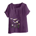 thumbnail image 3 of Birdeem T-Shirt Ample Décontracté d'Été pour Femme à Col Rond, Manches Courtes, à Imprimé Floral, 3 of 12