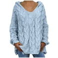 thumbnail image 2 of EGNMCR Cardigans pour Femmes, Pulls pour Femmes Mode Ample Grande Taille Couleur Capuche Manches Longues Hauts Chandail Femmes, 2 of 8