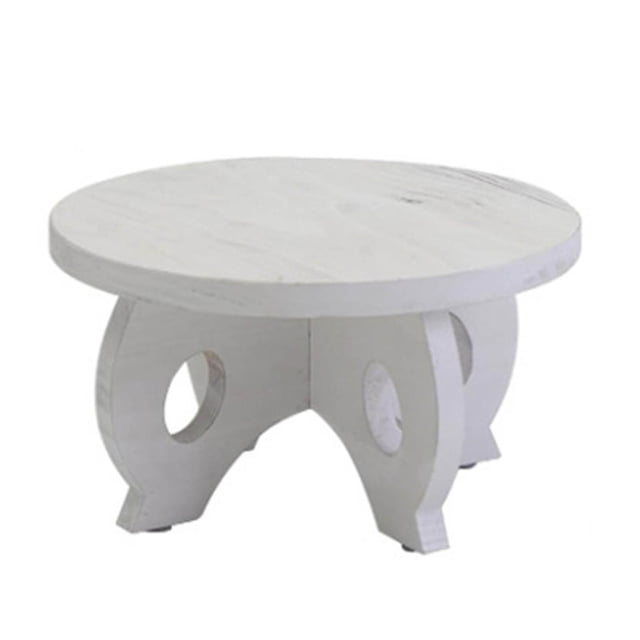 Support d'Ornement de Bureau Intérieur Tabouret en Bois Table pour Présentation sur Piédestal - Petit Support Rond en Bois pour Présentation de Pots de Fleurs Style Ferme