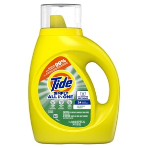 Tide Simply Liquid Laundry Detergent, Daybreak Fresh, All-In-One Detergent, 1 Litre, 24 Wash Loads