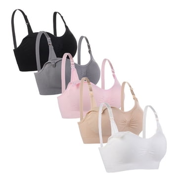 Nursing Bra 5 Pack Maternity Bra Adjustable Seamless Bralette S-XL with Extra Bra Extenders