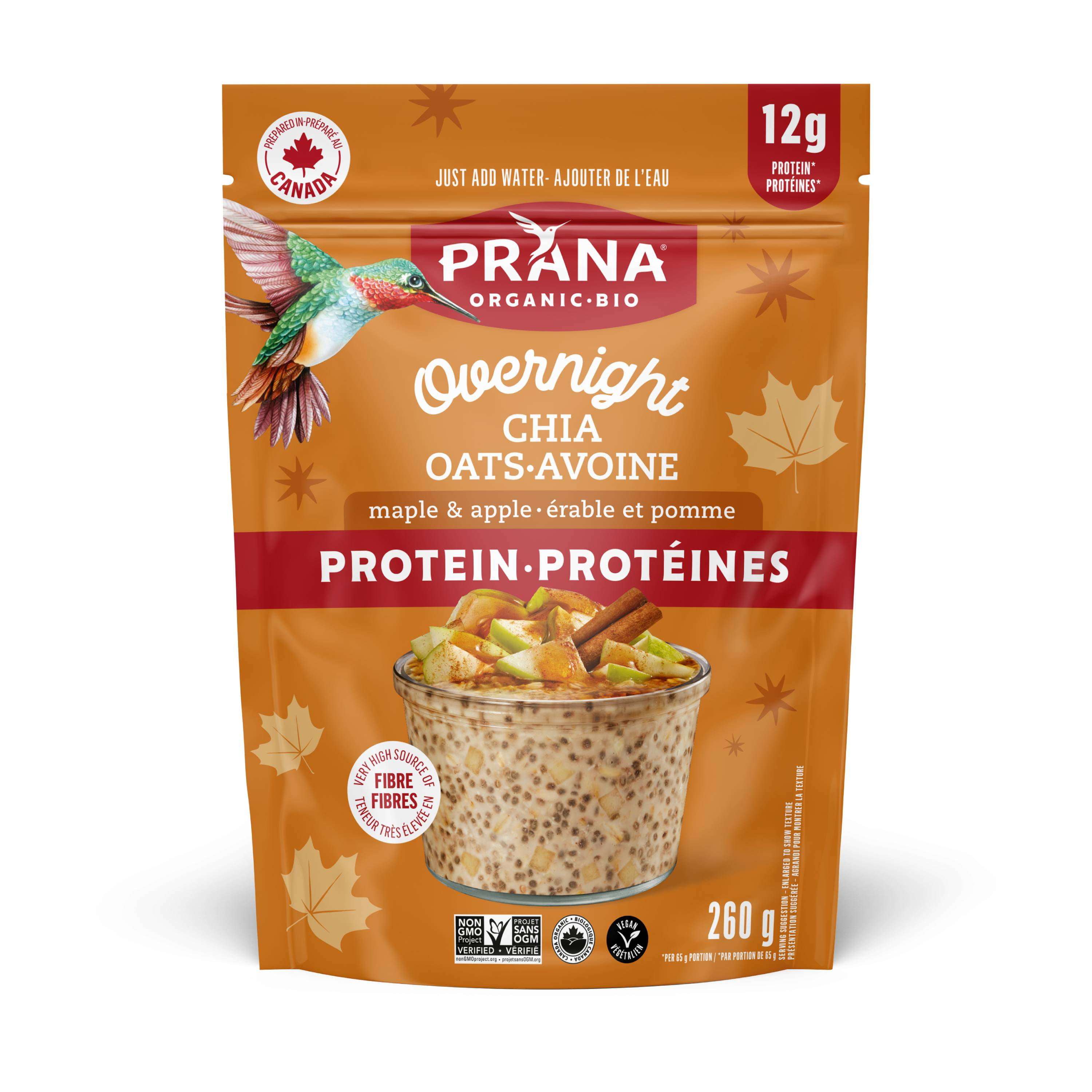 Prana Org Protein Overnight Chia- Maple and Apple 260g