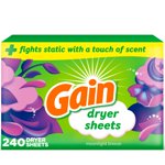 Gain dryer sheets, Moonlight Breeze Scent, Fights static with a touch of scent, laundry sheets 240CT