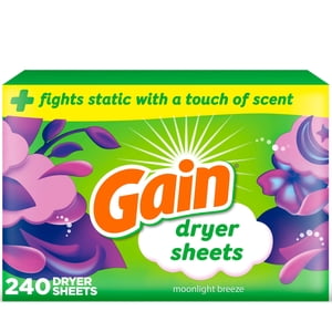 Gain draps de sécheuse, Breeze Scent Moonlight, Combat statique avec une touche de parfum, draps de blanchisserie 240CT