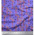 thumbnail image 1 of Soimoi Poly Georgette Fabric Leaves,Floral & Honey Bee Insects Fabric Prints by Yard 42 Inch Wide, 1 of 3