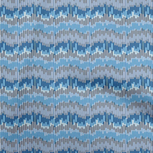 oneOone Polyester Lycra Medium Blue Fabric Abstract Fabric For Sewing Printed Craft Fabric By The Yard 56 Inch Wide